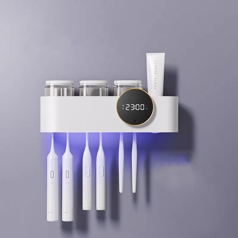 Rechargeable UV toothbrush Disinfectant Holder Drying toothbrush Sterilizer support 6 toothbrush holder and 3cups