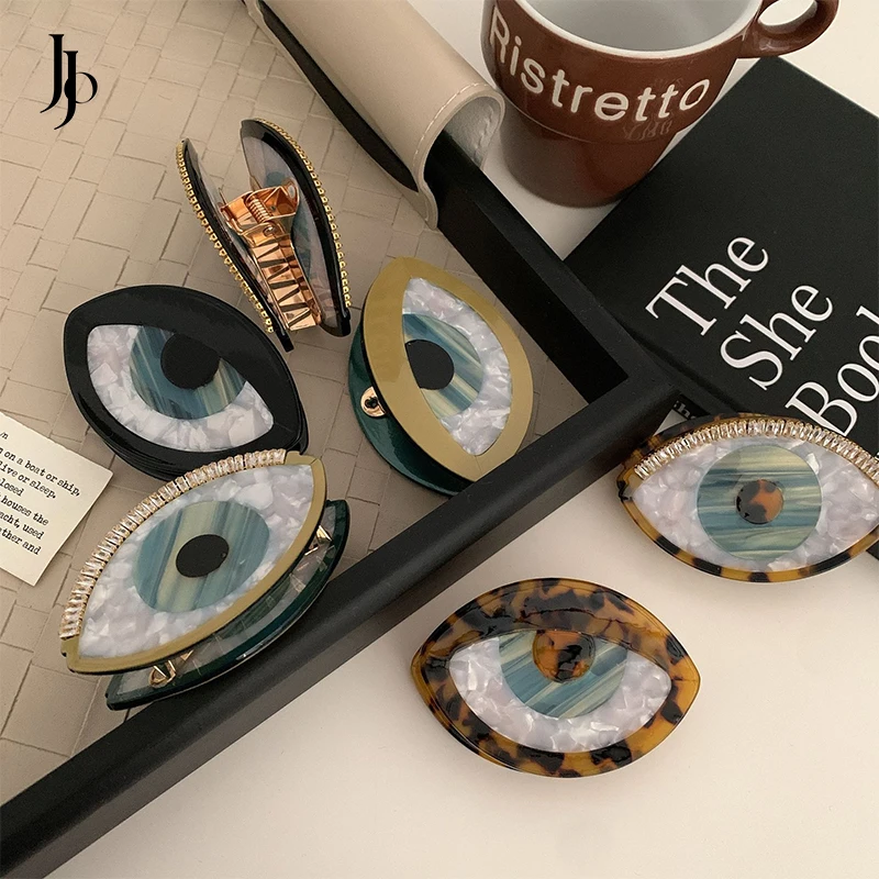 JOJO Fashion 2023 Turkish Blue Eye Hair Pins Acetate Big Evil Eye Hair Clip Women Hair Accessories