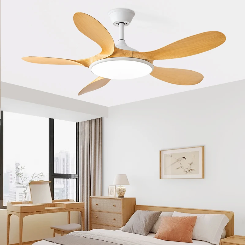 Modern LED Fan Light with Six-Speed Regulation 46/56 Inch Three-Color Light Source Living Room Bedroom Balcony Restaurant Villa