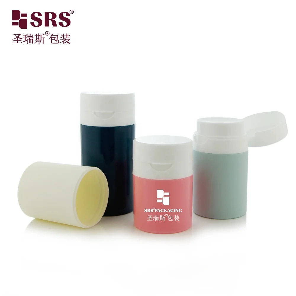 Flip Cap Round Shape Empty Recycled Lotion Pump 100ml PP Airless Bottle