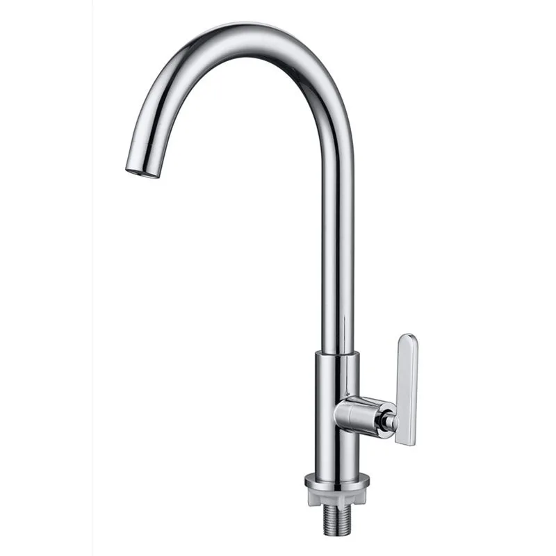 Hot Selling Chromed Kitchen Mixer Taps with Single Hole Deck Mounted Only Cold Water Mixer Faucets for Kitchen