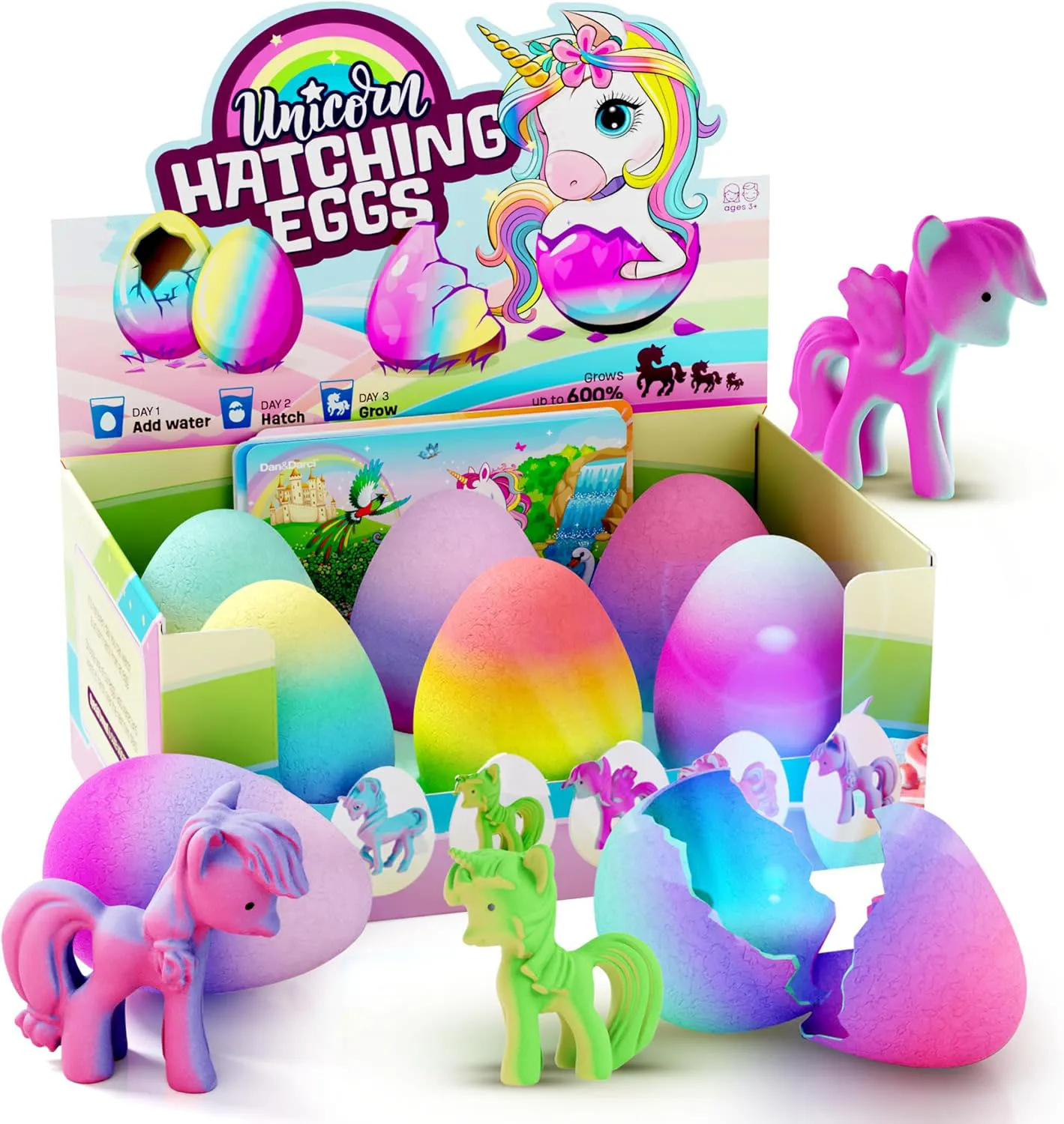 Unicorn Hatching Surprise Eggs toy for Kids with 6 Pack Grows 600% for boys and girls unicorn hatching eggs toy