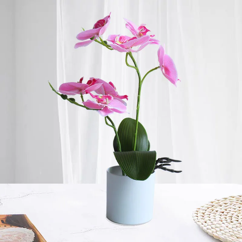 Artificial Latex Flower with Pot Wholesale Butterfly Orchid Potted