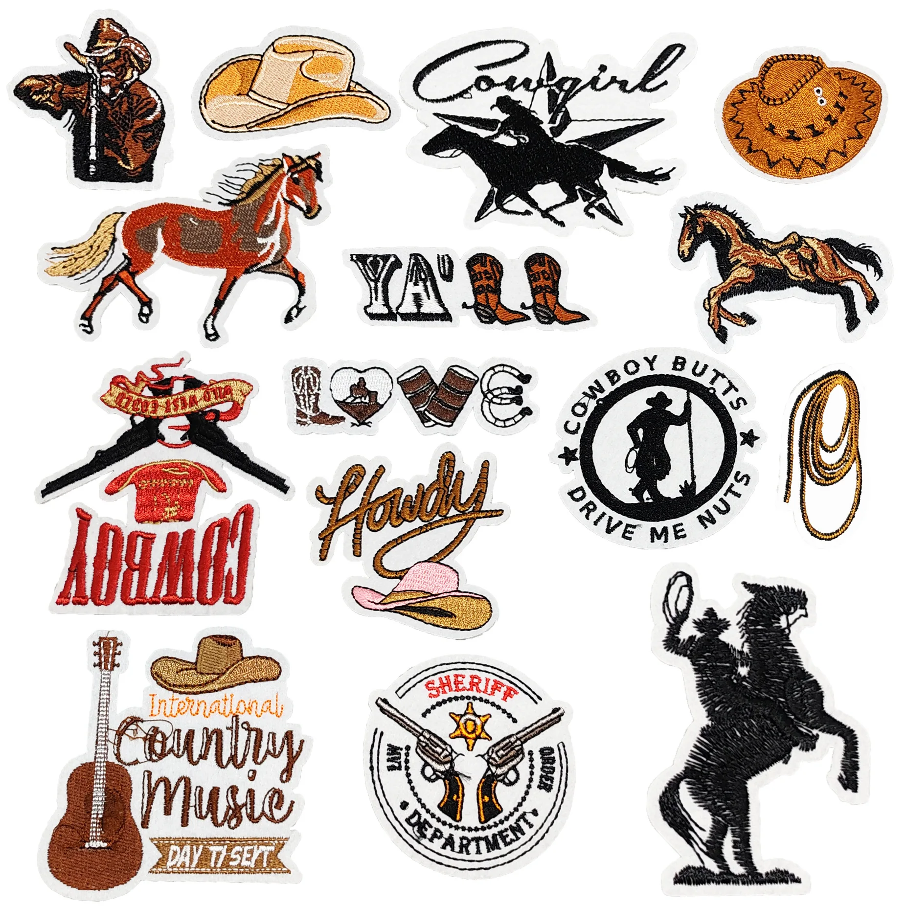 Western Cowboy patch Howdy horse Yall patch embroidery Howdy trucker patch