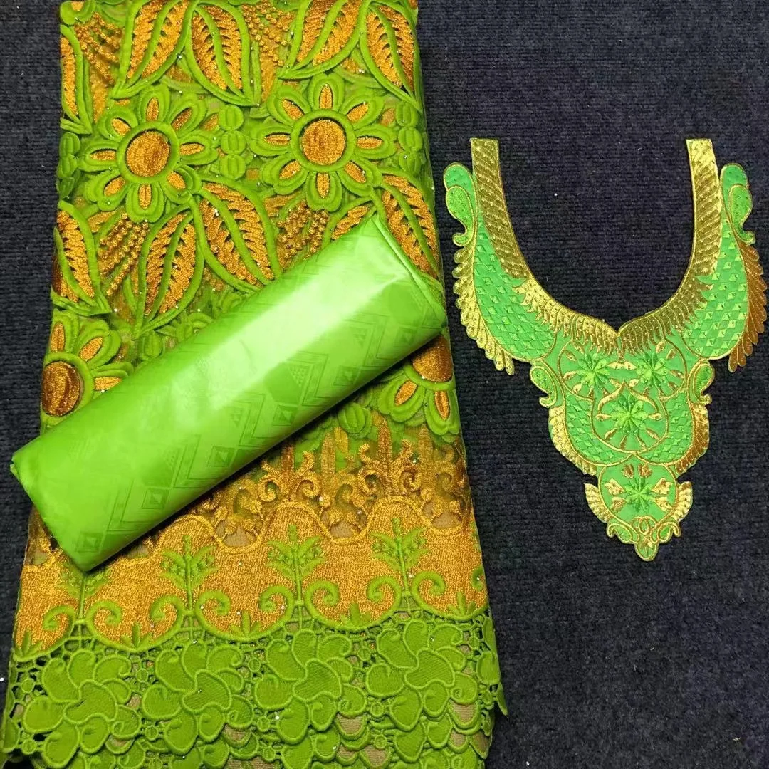 2.5+2.5 Yards Bazin Riche Fabric With 100% Cotton Embroidered Dry Lace 2020 Hot Selling Guipure Swiss Voile In Switzerland