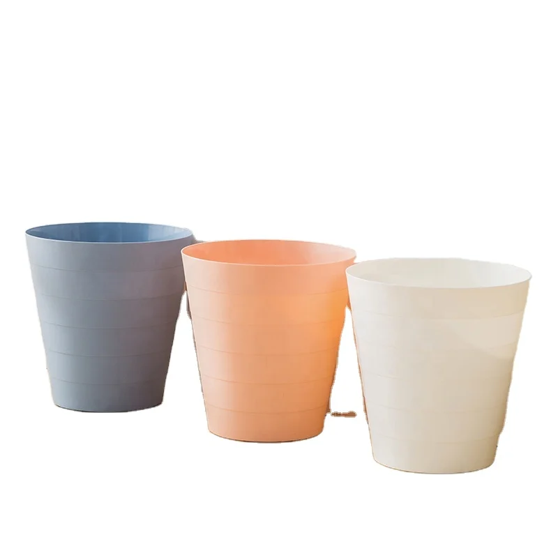 Custom Logo indoor plastic trash bin round shape garbage can