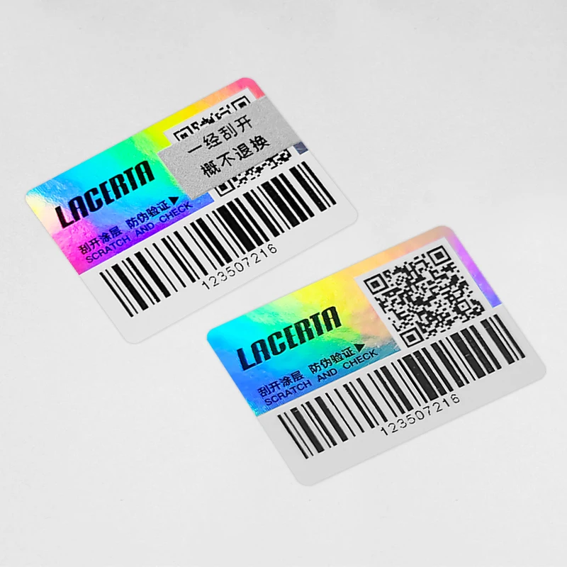 Holographic Label Custom Logo High Quality Waterproof Scratch Off Qr Code Hologram Stickers