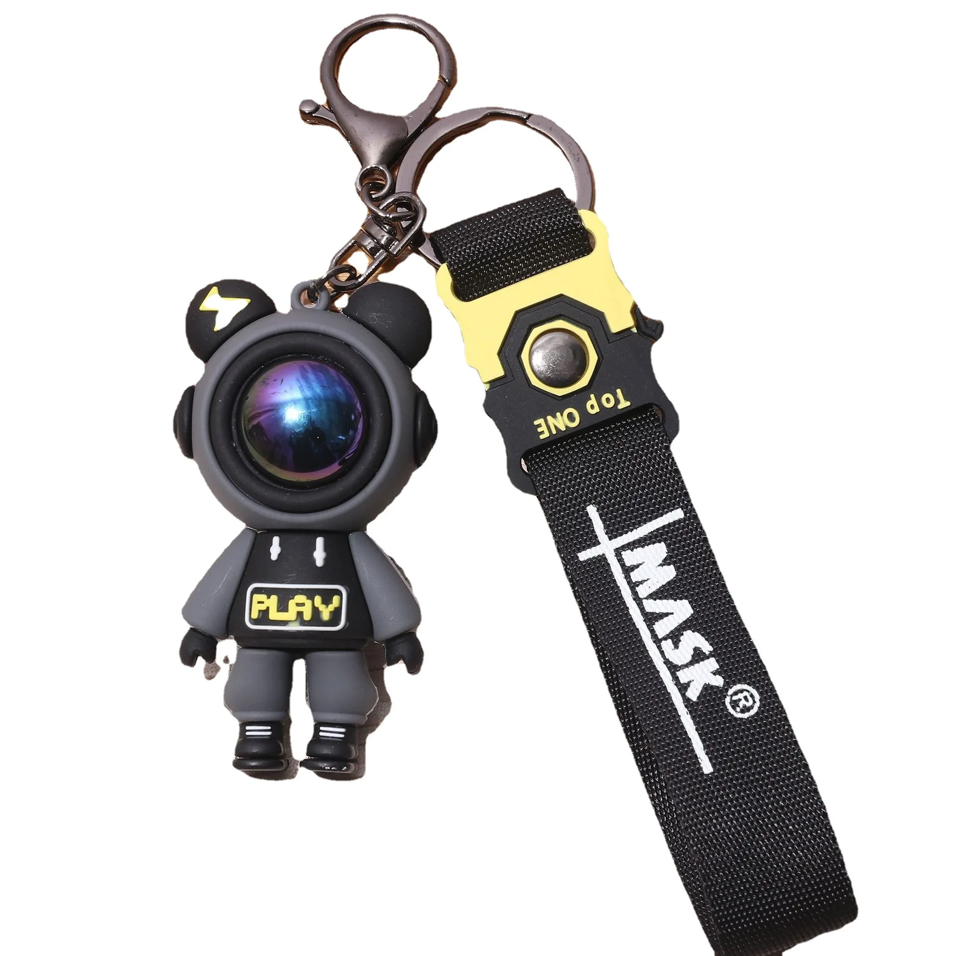 Hot Sell 3D Cartoon Spaceman Promotional Keychains Accessories Backpack Pendants Custom PVC Silicone Rubber 3D Keychains