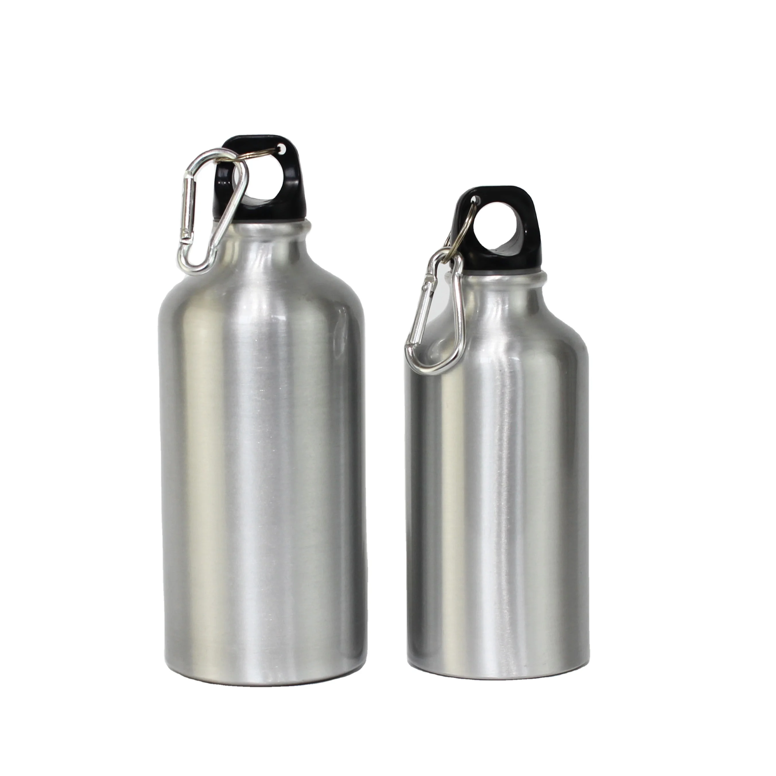 factory wholesale high quality 400/500/600ml aluminium metal sports bottle with 2 covers logo custom sublimation bottle