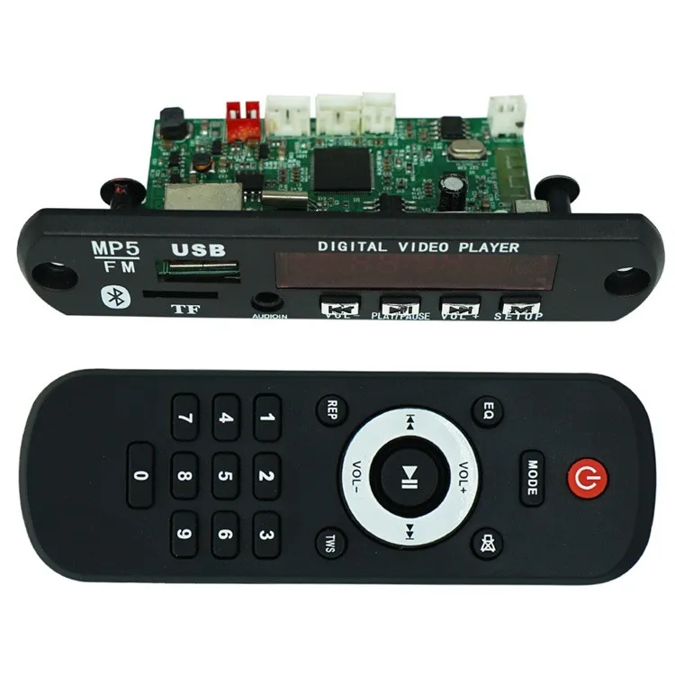DC 5V To 12V MP5 HD Video Player Board  MP5/MP3 Player Amplifier Board  USB FM Music MV Blue tooth MP5/ MP3 Module Decoder Board