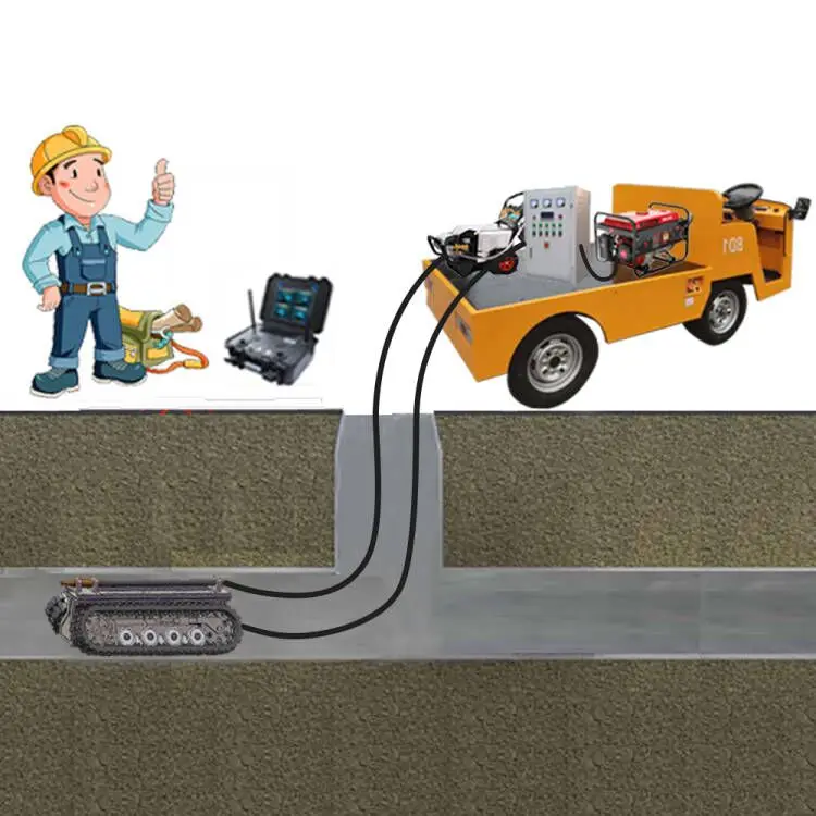 Waterproof IP68 sewer unclogging robot AVA-P6 industrial pipeline cleaning crawler chassis with 30m underwater depth