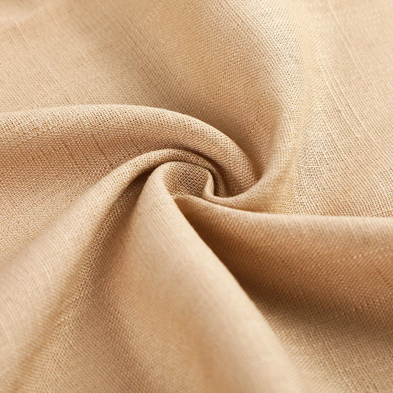 Cotton fabric plain linen 12 bamboo slubs thickened spring and autumn Hanfu wide-leg pants pants fabric