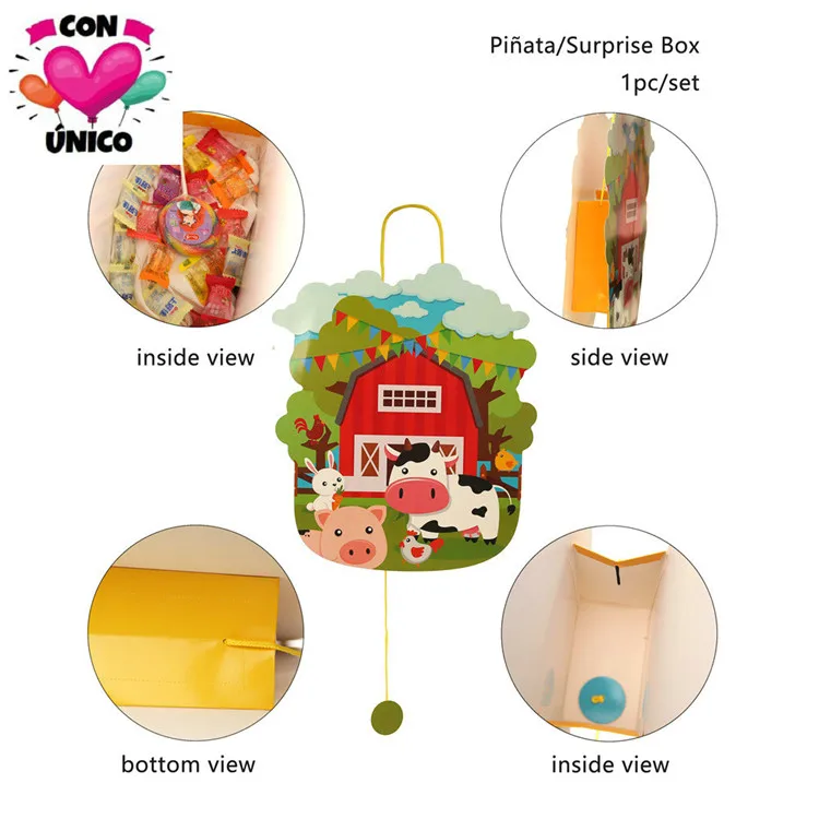New Farm Animal Theme Kids Birthday Party Pinata Party Supplies Decoration Eco-friendly Disposable Tableware