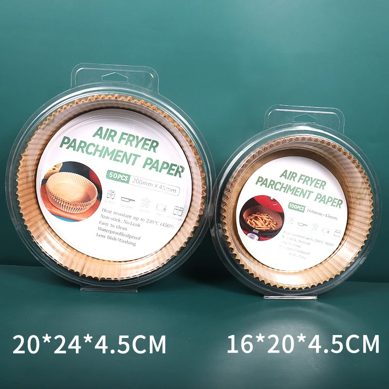 Food Grade Oil-proof Non-stick Baking Cooking Disposable Natural Parchment Paper Air Fryer Liners