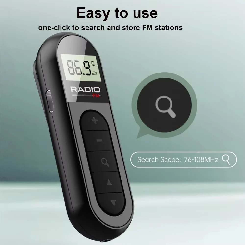 Rechargeable Portable FM Radio Pocket Digital Radio Transistor Walkman Small Radio on Batteries for Hiking Walking Smart Home
