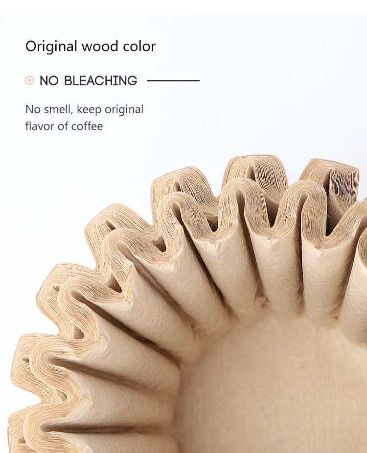 Wholesale High Quality Wood Color Pour Over Coffee Filter Natural Coffee Filter Paper