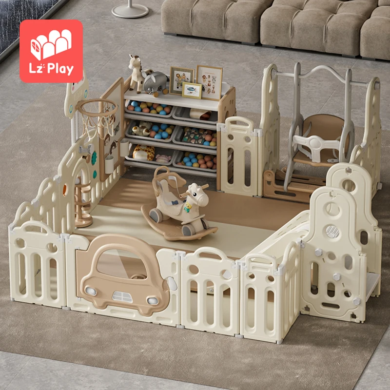 INS Car Style Thickened Toddler Playyard Indoor Foldable Game Play Yard Baby Safety Plastic Fence Kids Playpens For Children