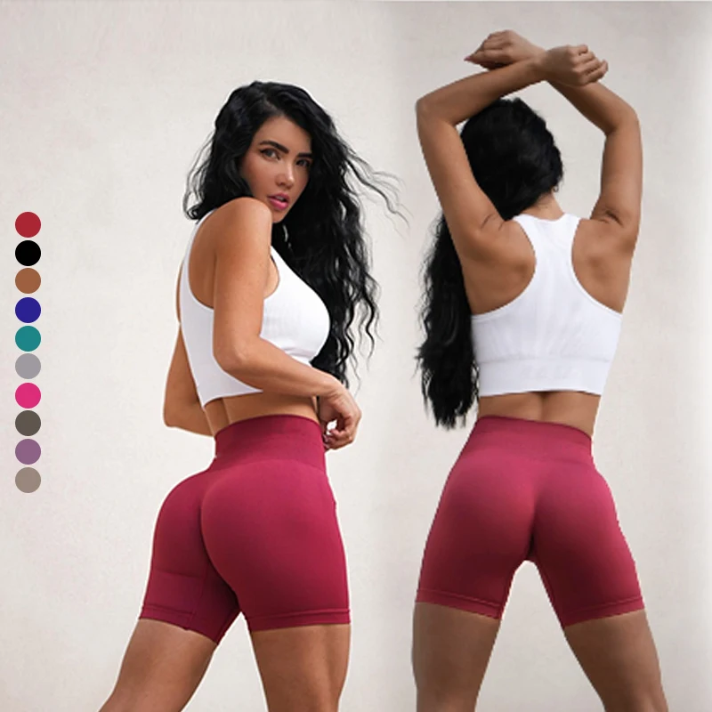 High Waist tropa deportiva mujer Seamless Wide Waistband biker Sports Yoga Shorts For Women