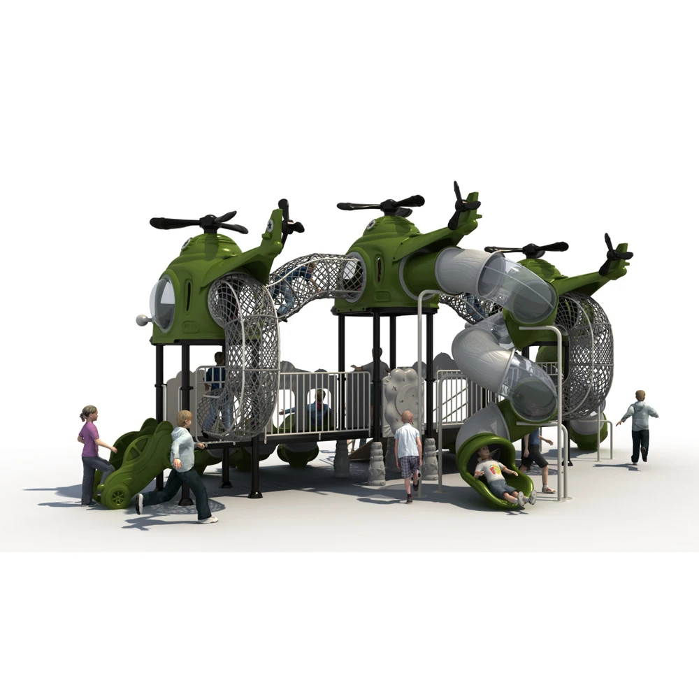 Commercial Playground Equipment Kids Outdoor Plastic Playground Amusement Park Helicopter Theme Children Playground for Sale