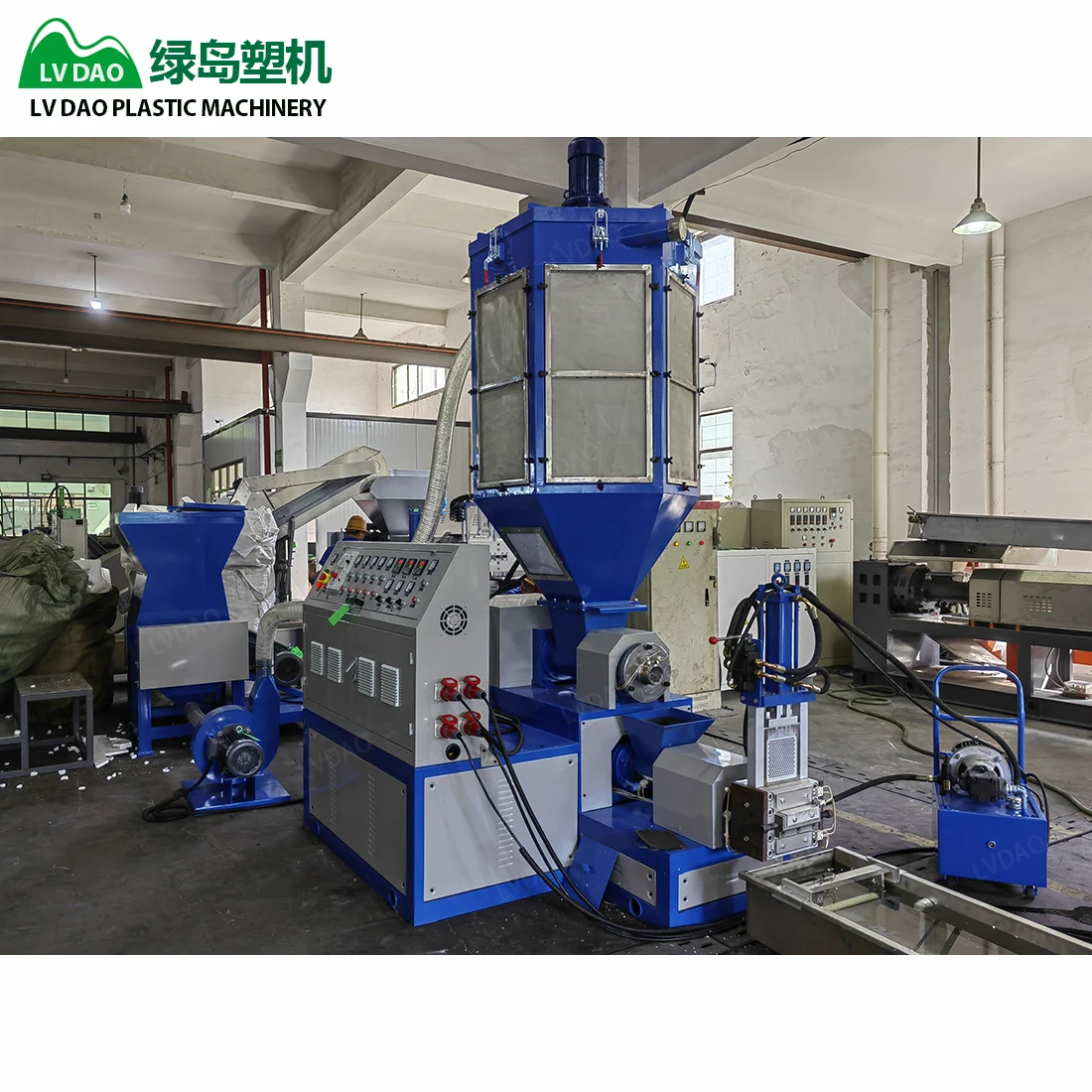 Lvdao 250mm screw single stage XPS EPS Foam Polystyrene Plastic Recycling Granulator Pelletizing Machine