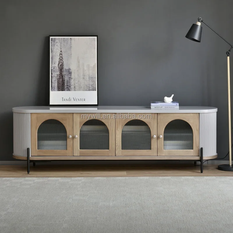 Nordic Light Luxury Vintage French American Solid Wood TV Cabinet Living Room Bedroom Dining Cabinet Small House