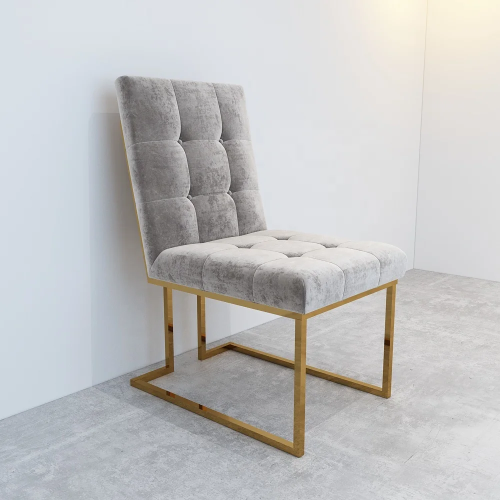 black meatal frame PU dining chair