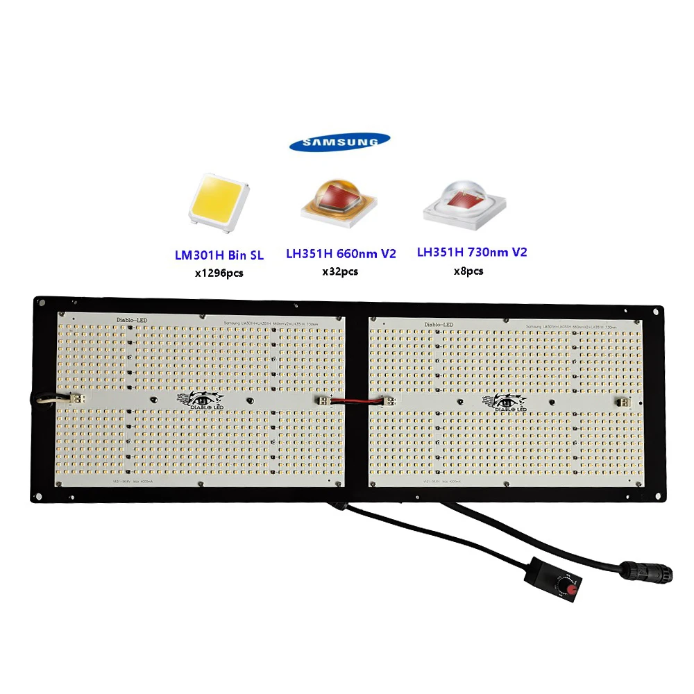 Heatsink L645mm Samsung LM301H LH351H 260W QB648 V2 Grow Board With MeanWell Driver