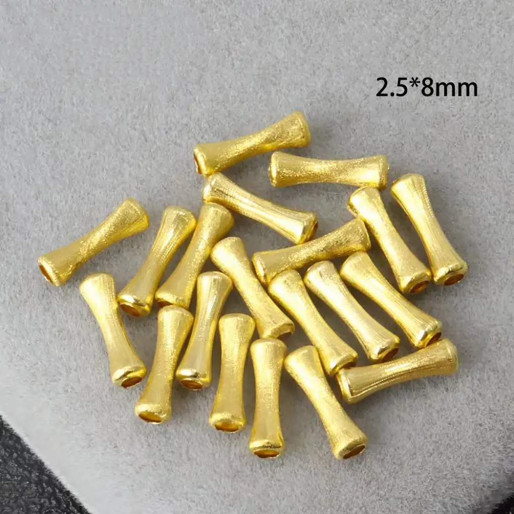 18K Gold Beads for Jewelry Making Spacer DIY Pearl Accessories Component Findings