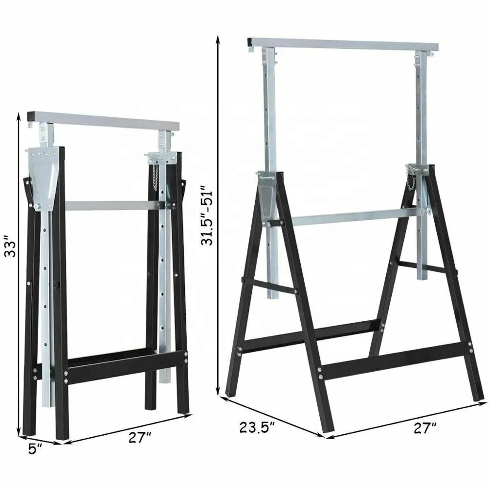 
Telescopic Builders Trestle Work Bench Carpenter Folding Saw Horse Tools 