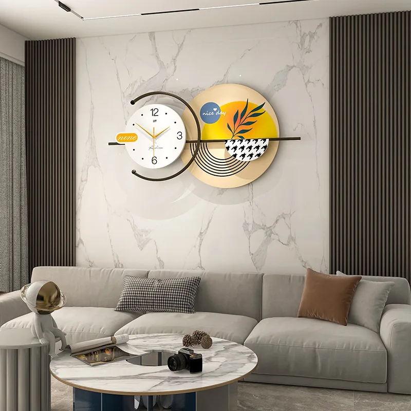 Hot Selling Modern Style Living Room Background Wall Decoration Clock Painting Creative Decorative Wall Lamp