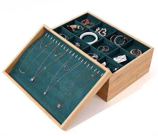 High End Home Decoration Pieces Antique Texture  wooden Jewelry Organizer Decorative Storage Box For Home Deco