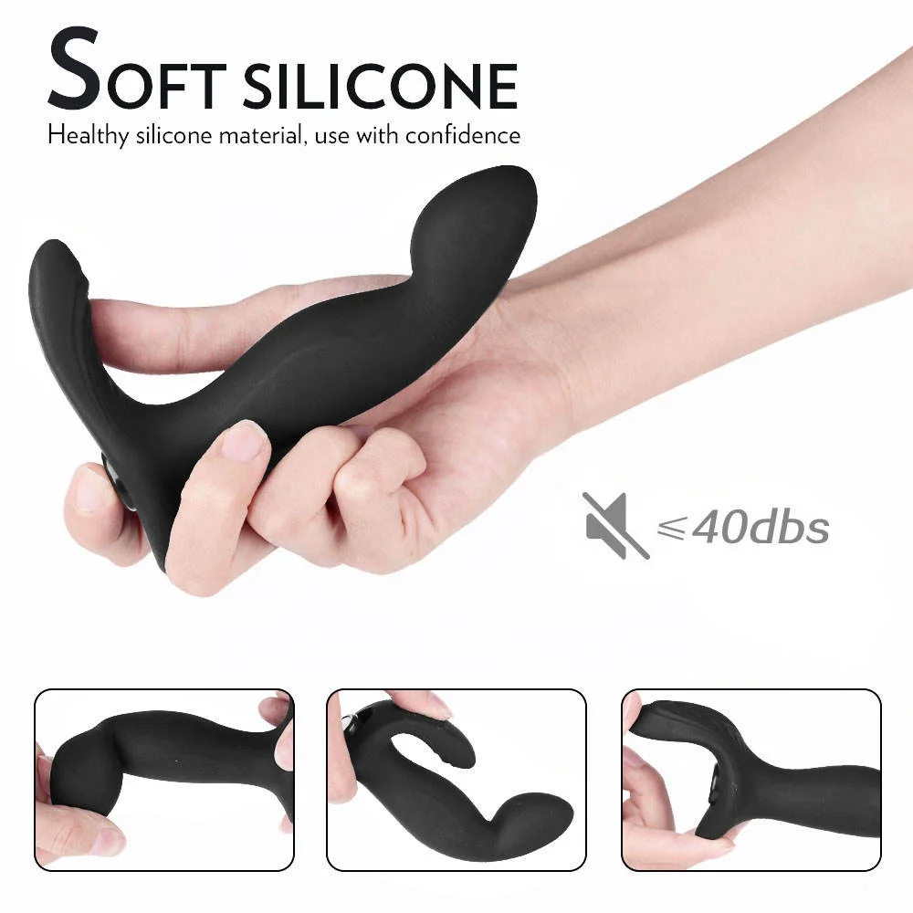 High Quality Single Button Switch Frequency Conversion Soft Silicone Massage Chastity Vibrating Anal Plug