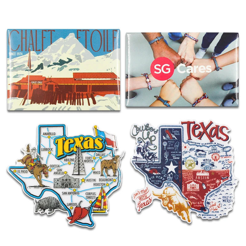 Fridge Magnets Customised Tourism Souvenirs Custom Tinplate Magnetic Personalized Metal Pvc Fridge Magnet