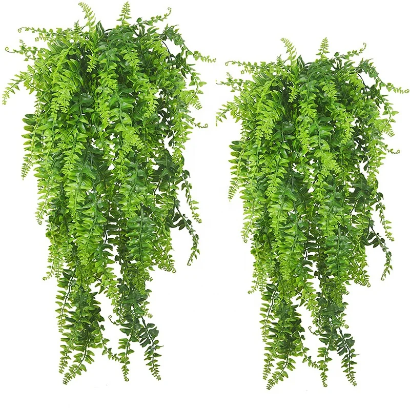 Wall hanging green plants rattan plastic artificial persian grass vine for ceiling decor