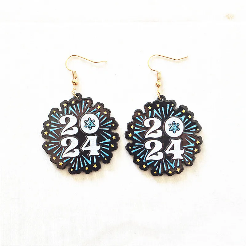 2024 New Design Acrylic Charm Dangle Stud Earrings Girls Jewelry