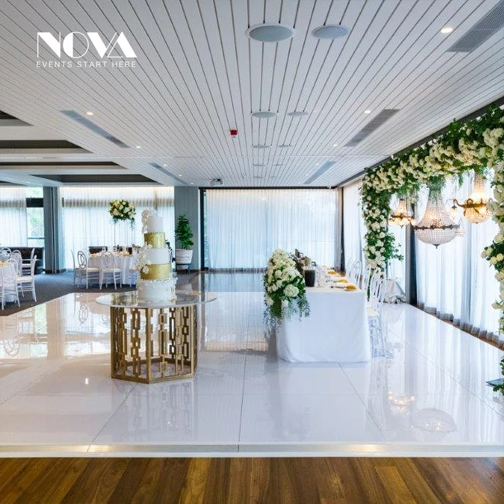 High gloss concert round black banquet dance floor