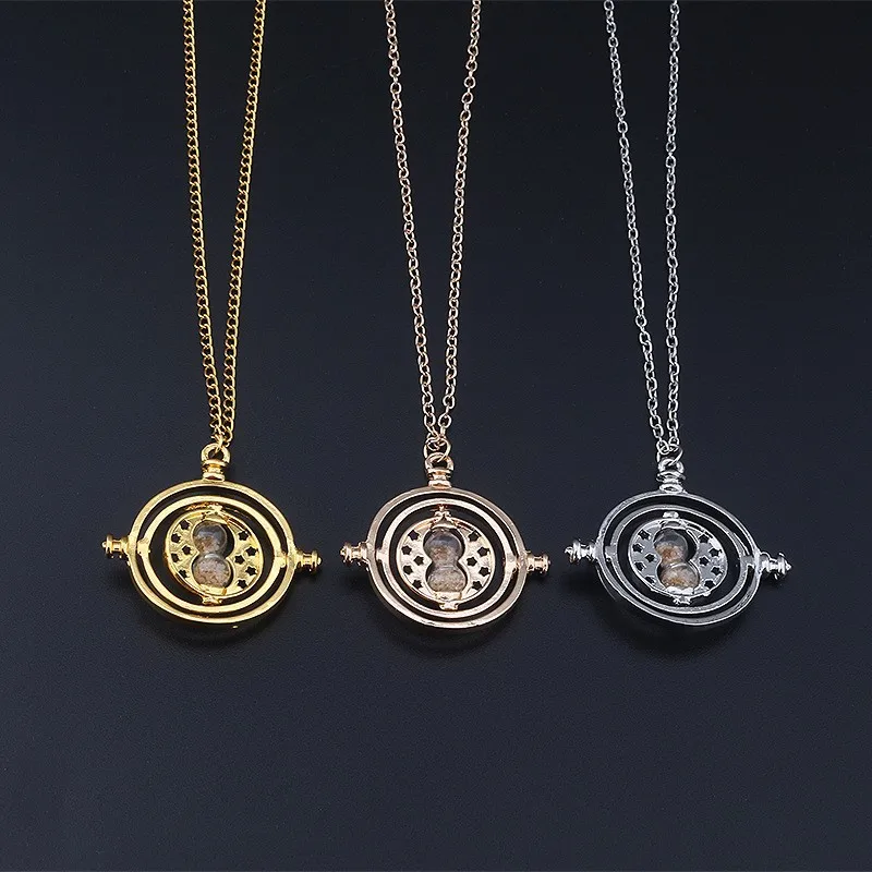 Hot Sale Necklace Set Vintage Magic Jewelry Time Converter Hourglass Necklace Owl Potion Bottle Hangings Gift