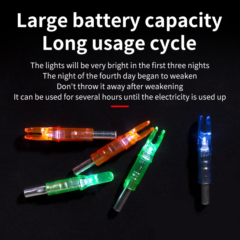 SPG Archery Lighted Arrow Nock 6.2 mm LED Button Compound Recurve Bow Bowstrings Carbon Shaft Hunting Shooting Accessories