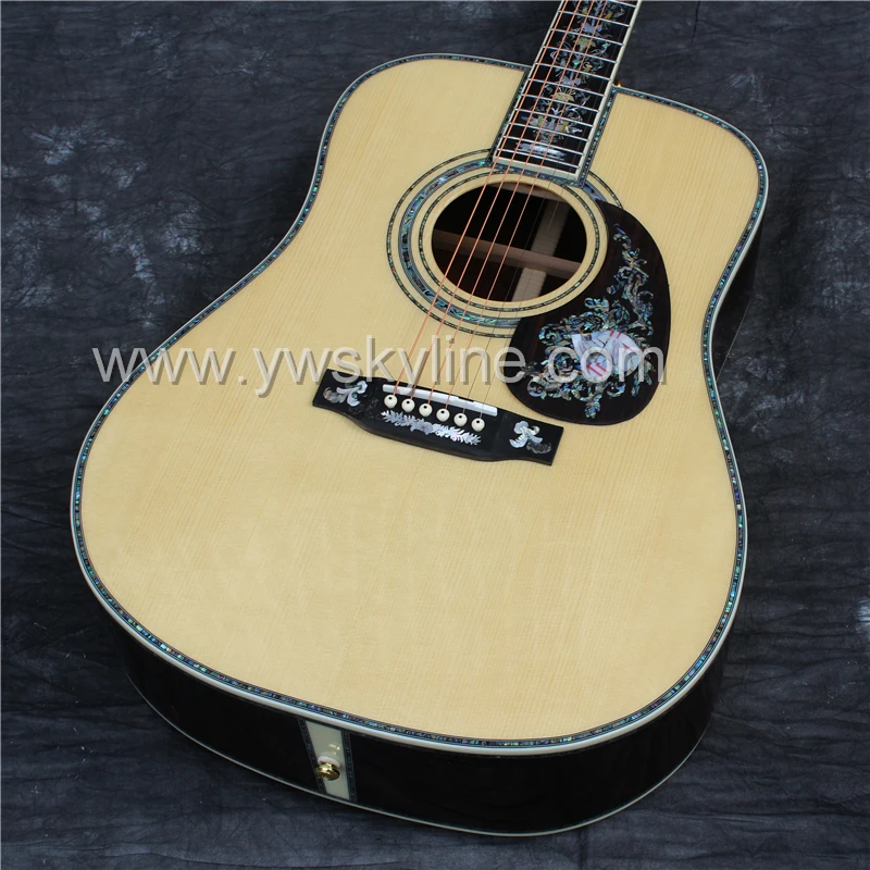 solid rosewood acoustic guitar,  Deluxe abalone inlay hand made  guitars