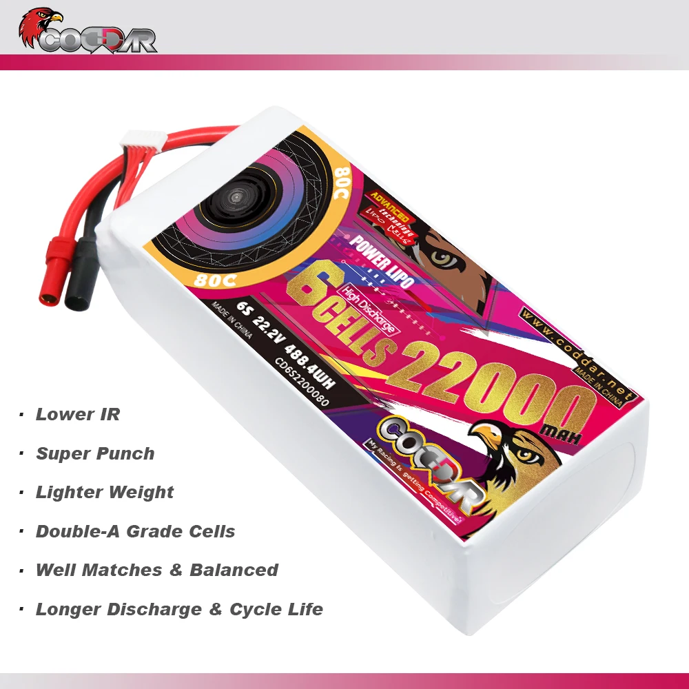 CODDAR 6S 22000MAH 22.2V 80C XT150 Connector RC LiPo Battery Large Scale FPV Drone Agriculture Quadcopter UAV Aircraft Airplane