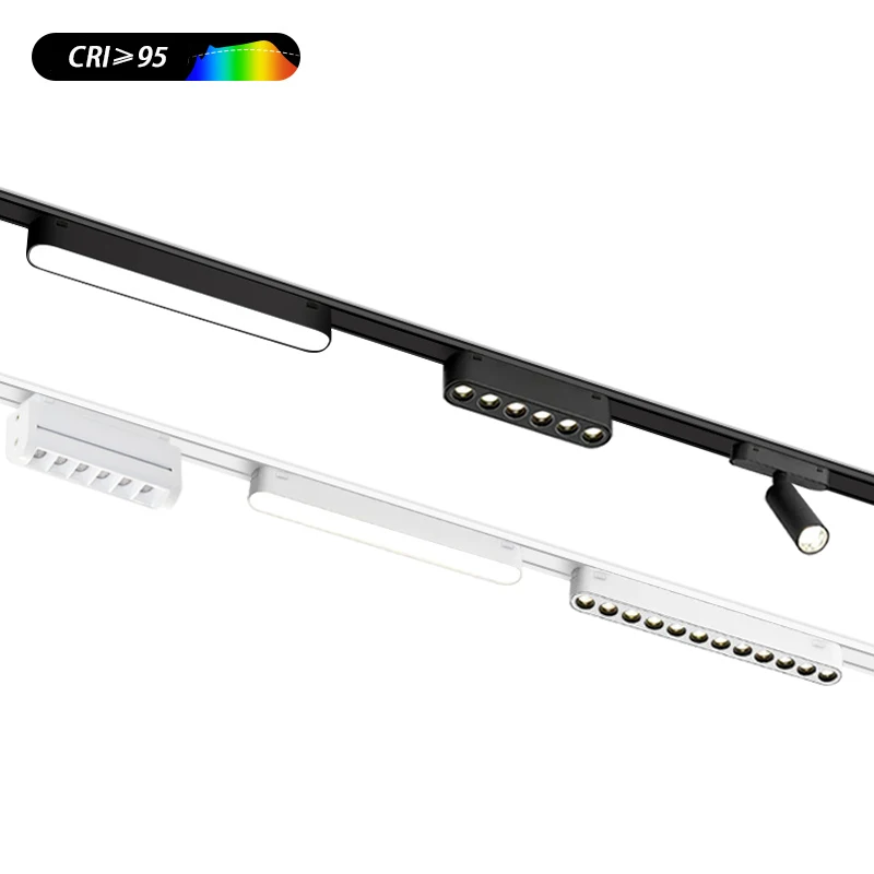 Freely slide aluminum magnet track light system 35mm 48V ultra thin led magnetic foldable light 6w 12w 18w 24w