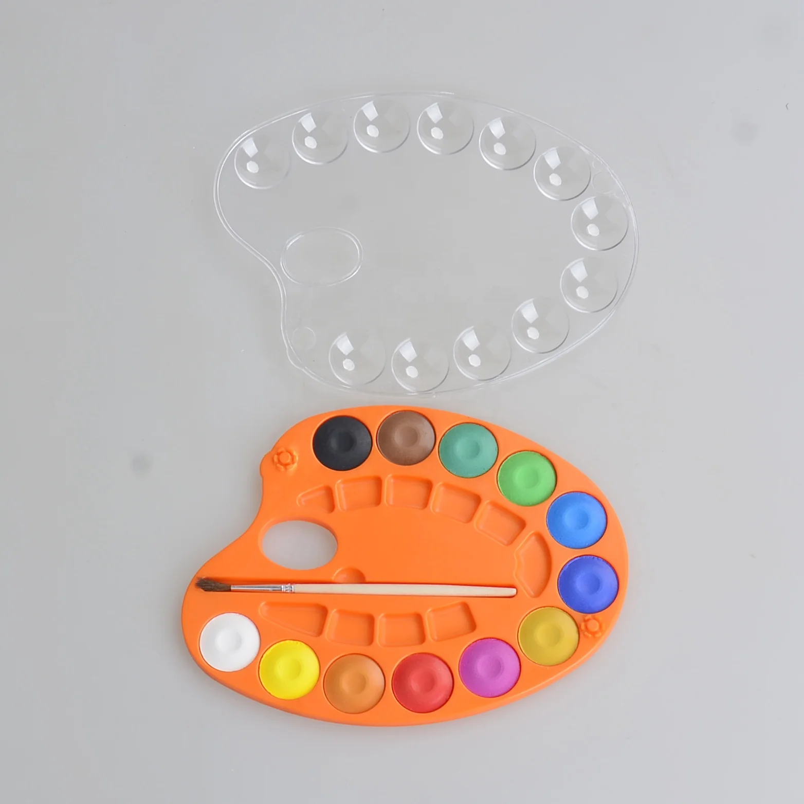 12 шт. Палетка сухих акварельных красок с кисточкой для рисования акварельных тортов