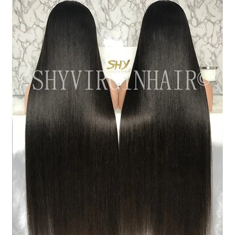 
SHY LUXE WIG Top Quality 40 Inch Full Lace Wig Raw Hair Preplucked Glueless Human Hair Lace Frontal Wigs In Stock For Model Niki 