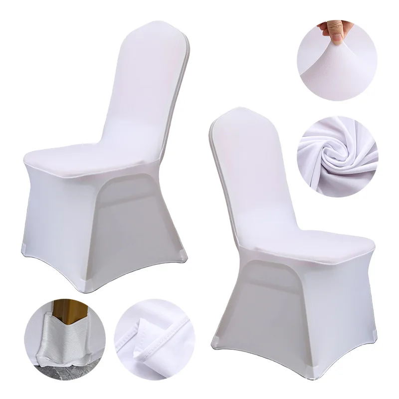 YW wholesale housse de chaise mariage blanc polyester spandex universal banquet dining White wedding chair covers