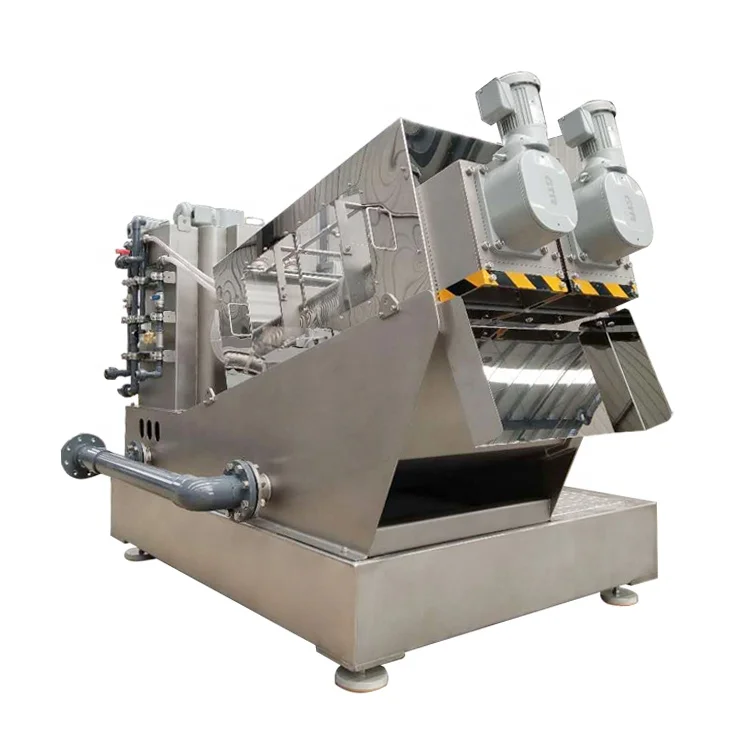 Screw-up dewaterer for sewage treatment and solid-liquid separation of wastewater from municipal sewage and sludge cultivation