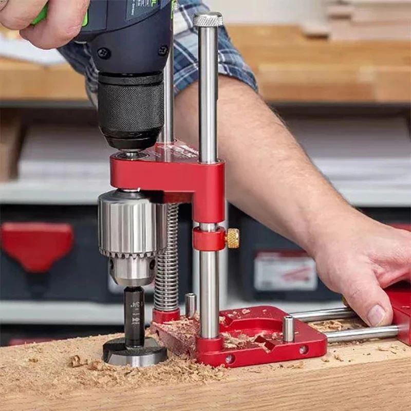 KEGRET Convenient Woodworking Tools Accurate Hole Puncher Drilling Jig 6/8/10mm Drill Bit For Handheld Carpenter Locator