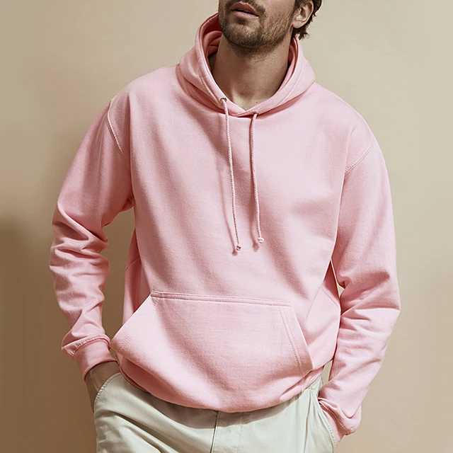 
Pull over sports style long sleeve plain hoodies for men 