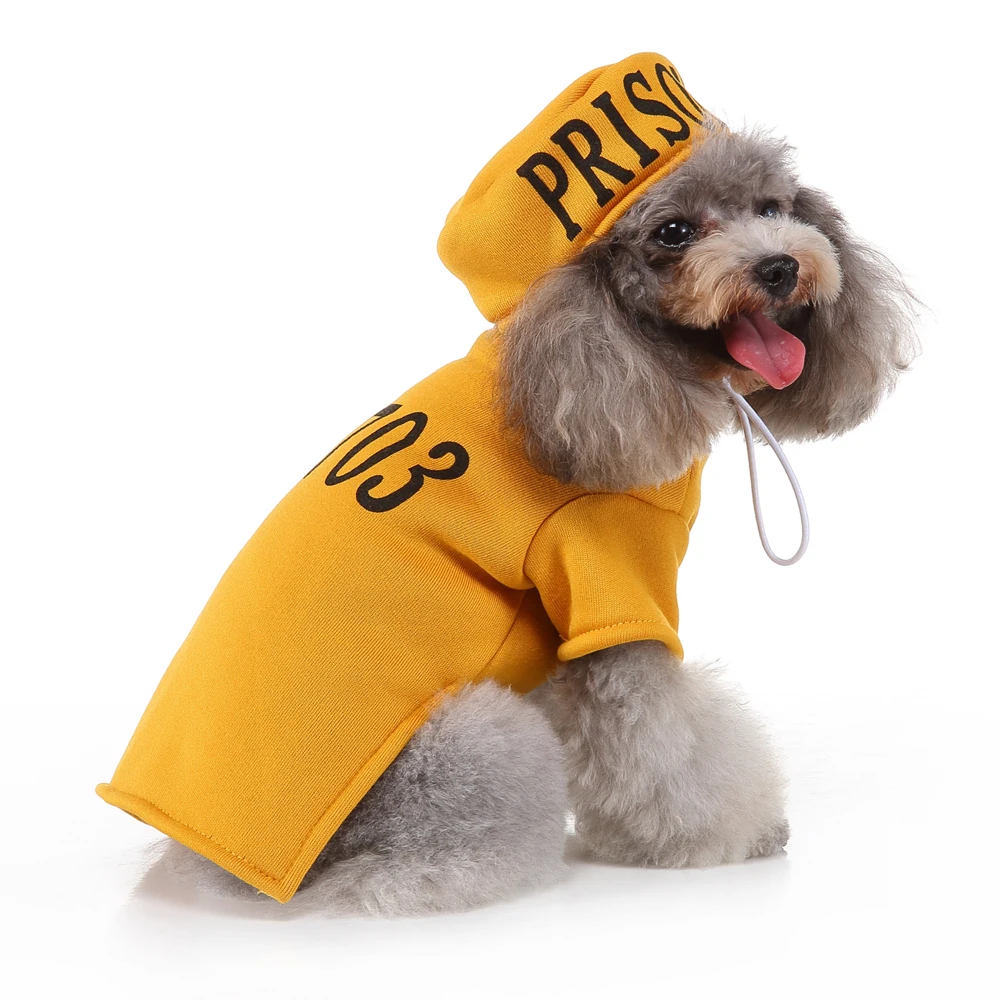 Manufacturers direct pet clothing dog clothing digital prison suit set set pet dress up funny cute