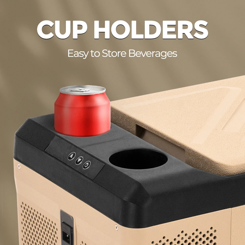 Alpicool KM9 12 Volt Electric Cooler Box Mini Fridge Outdoor Camping Portable Mini Freezer Car Refrigerator with Cup Holders