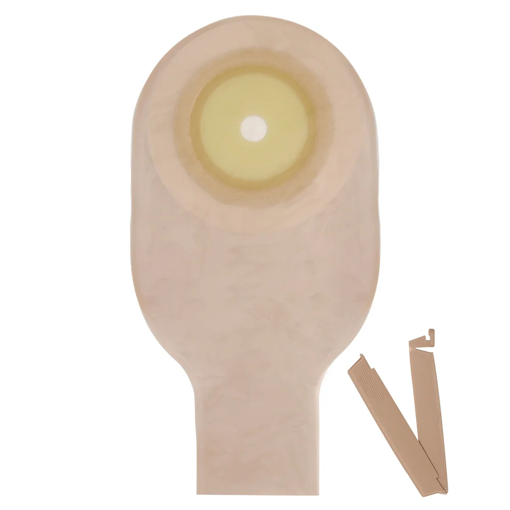 Model 1201 flange 57 mm spunlace baseplaste one-piece  Ileostomy bag Sealing clip clamp closed colostomy bag